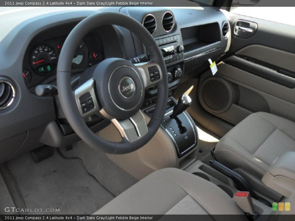 Dark Slate Gray/Light Pebble Beige Interior Prime Interior for the 2011 Jeep Compass 2.4 Latitude 4x4 #47360717
