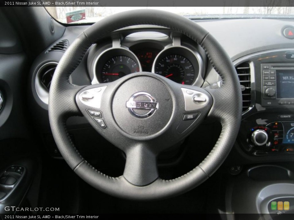Black/Silver Trim Interior Steering Wheel for the 2011 Nissan Juke SL AWD #47365619