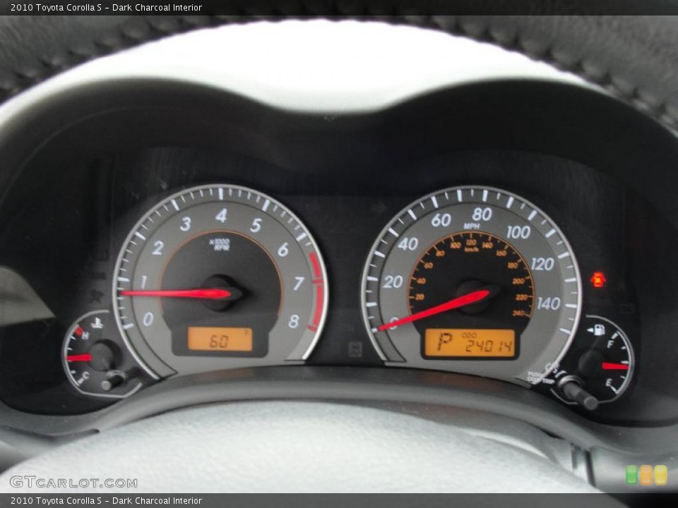 Dark Charcoal Interior Gauges for the 2010 Toyota Corolla S #47365901
