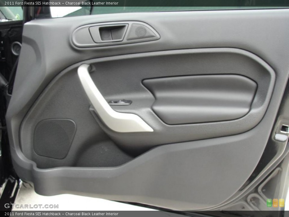 Charcoal Black Leather Interior Door Panel for the 2011 Ford Fiesta SES Hatchback #47367089