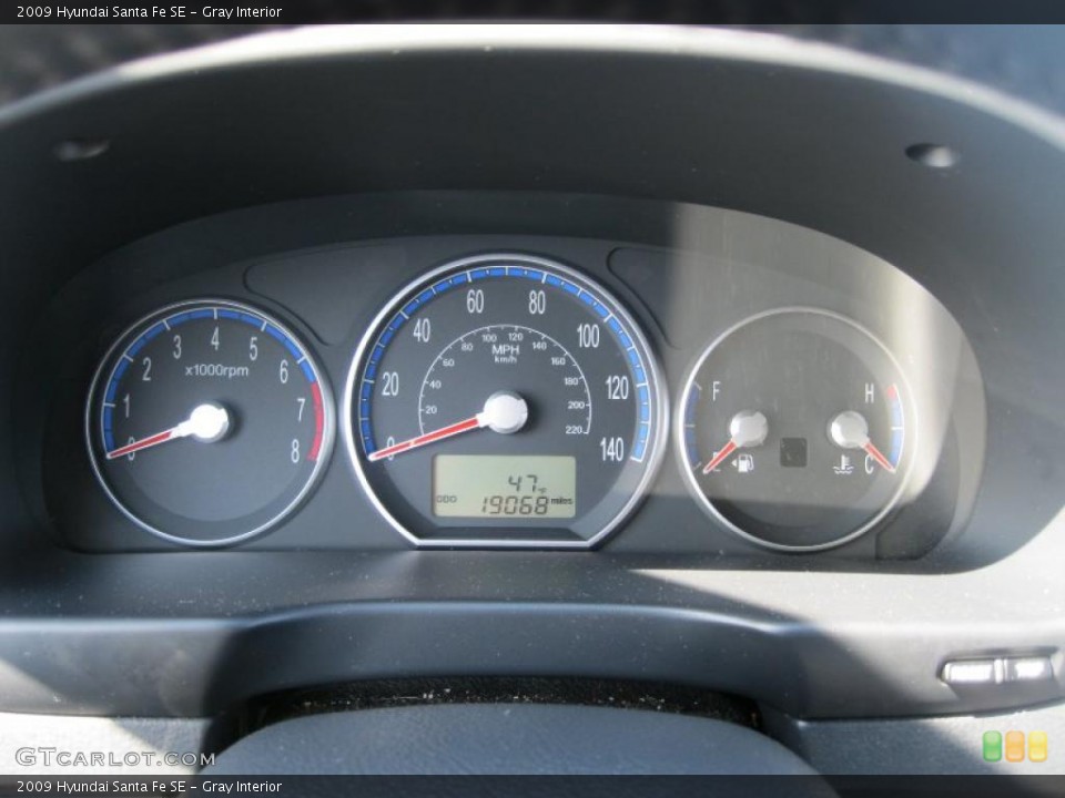 Gray Interior Gauges for the 2009 Hyundai Santa Fe SE #47367125