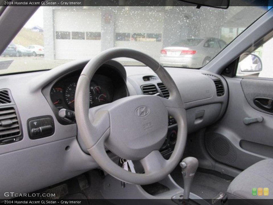 Gray Interior Steering Wheel for the 2004 Hyundai Accent GL Sedan #47369066