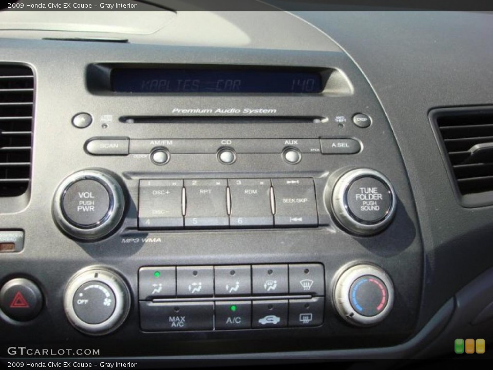 Gray Interior Controls for the 2009 Honda Civic EX Coupe #47375408