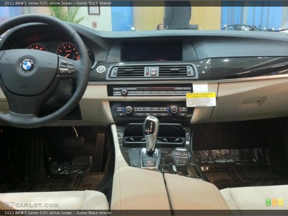 Oyster/Black Interior Dashboard for the 2011 BMW 5 Series 535i xDrive Sedan #47377772