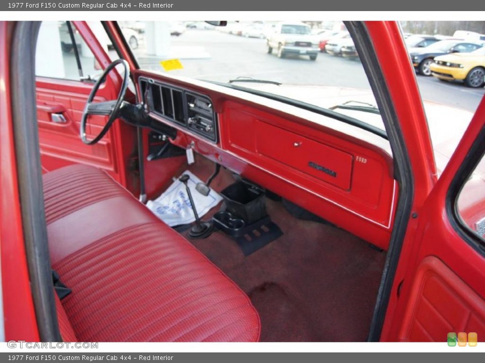 Red Interior Dashboard for the 1977 Ford F150 Custom Regular Cab 4x4 #47379963