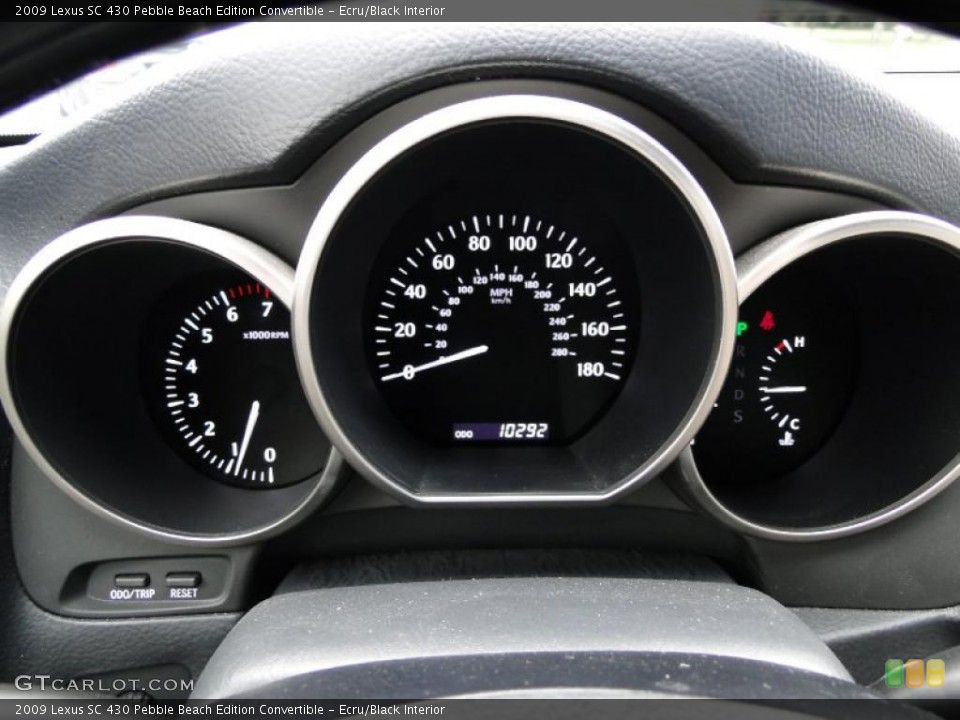 Ecru/Black Interior Gauges for the 2009 Lexus SC 430 Pebble Beach Edition Convertible #47387357