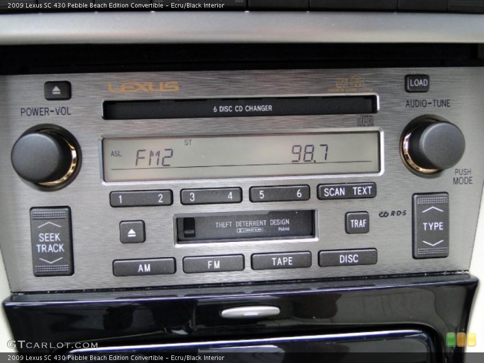 Ecru/Black Interior Controls for the 2009 Lexus SC 430 Pebble Beach Edition Convertible #47387449