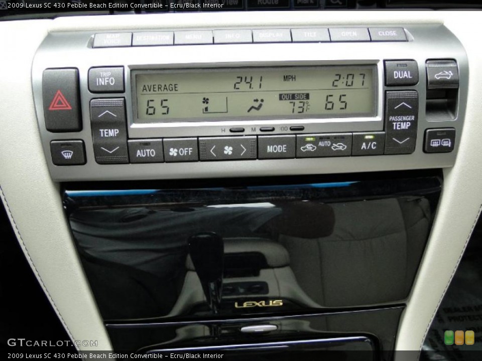 Ecru/Black Interior Controls for the 2009 Lexus SC 430 Pebble Beach Edition Convertible #47387462