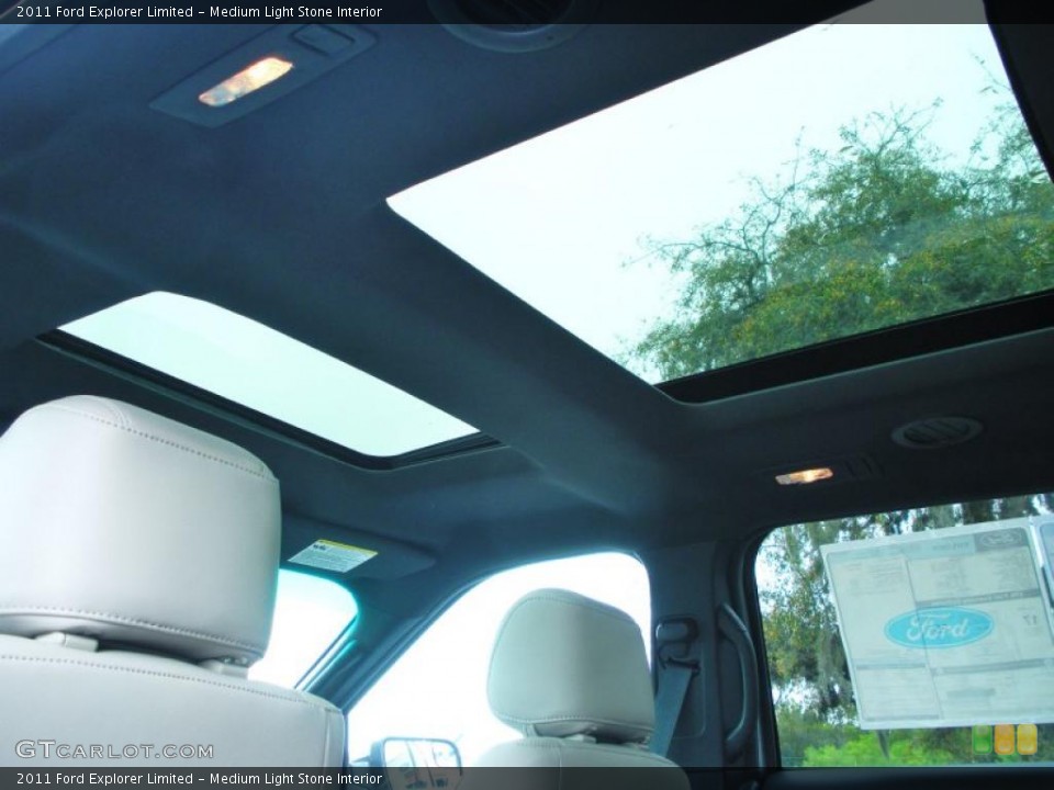 Medium Light Stone Interior Sunroof for the 2011 Ford Explorer Limited #47391785