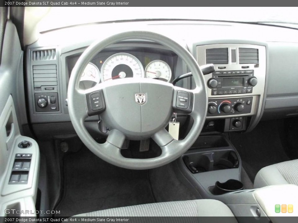 Medium Slate Gray Interior Dashboard for the 2007 Dodge Dakota SLT Quad Cab 4x4 #47392253