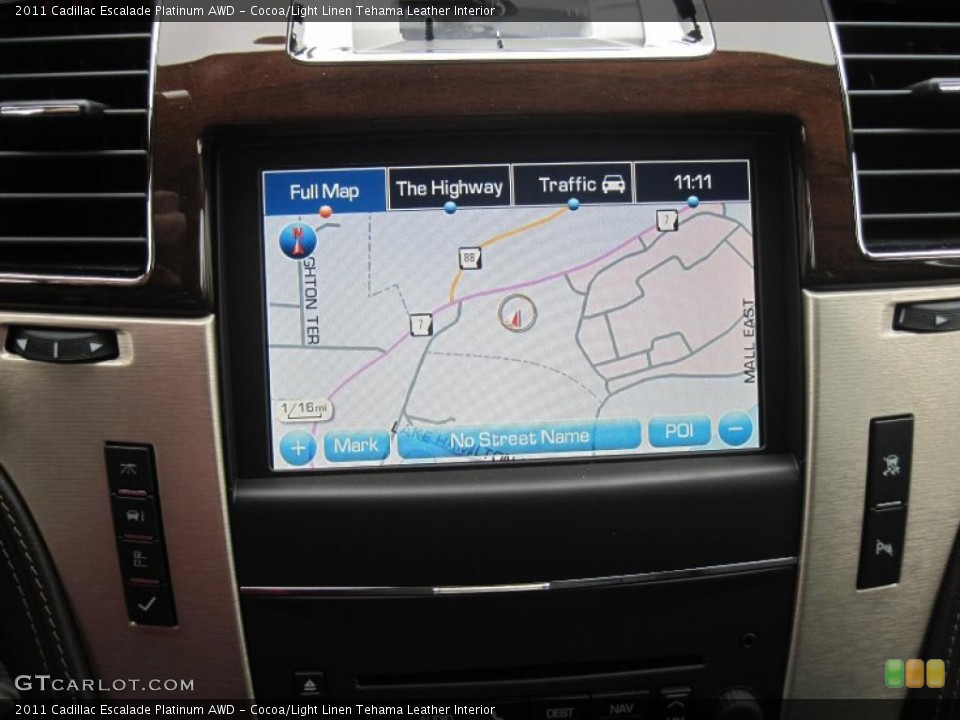 Cocoa/Light Linen Tehama Leather Interior Navigation for the 2011 Cadillac Escalade Platinum AWD #47392283