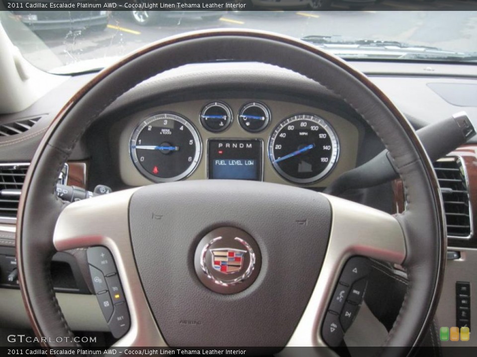 Cocoa/Light Linen Tehama Leather Interior Steering Wheel for the 2011 Cadillac Escalade Platinum AWD #47392331