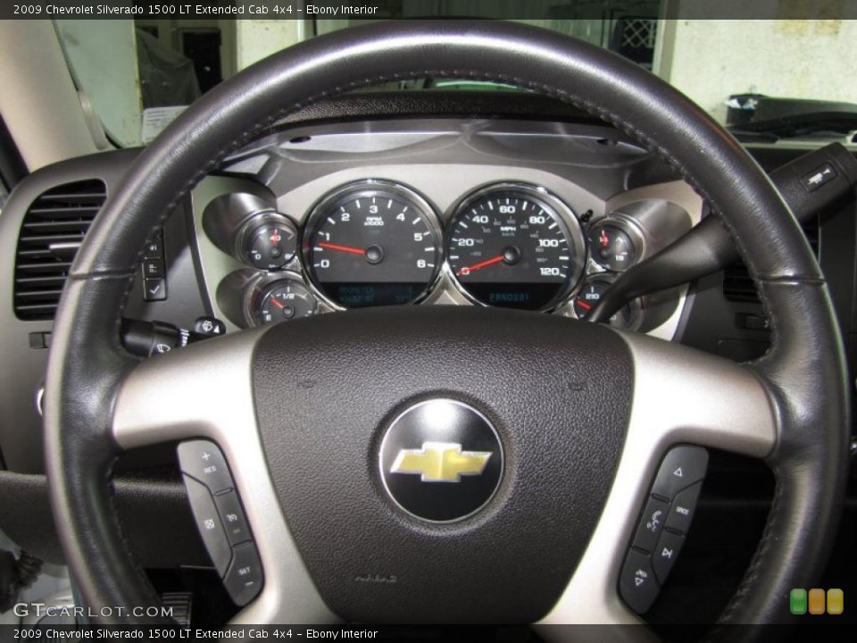 Ebony Interior Steering Wheel for the 2009 Chevrolet Silverado 1500 LT Extended Cab 4x4 #47403143