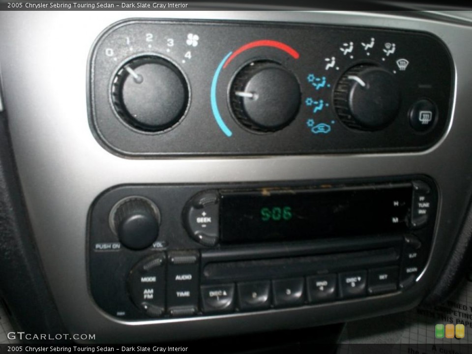 Dark Slate Gray Interior Controls for the 2005 Chrysler Sebring Touring Sedan #47403767