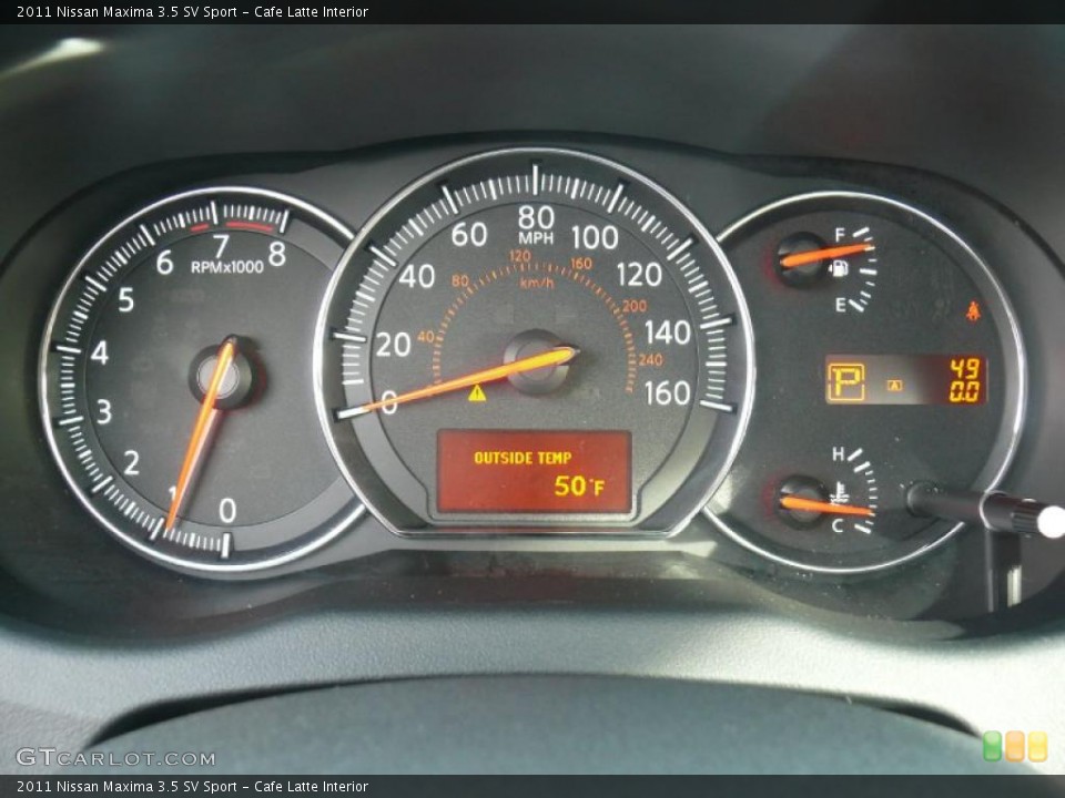 Cafe Latte Interior Gauges for the 2011 Nissan Maxima 3.5 SV Sport #47413238