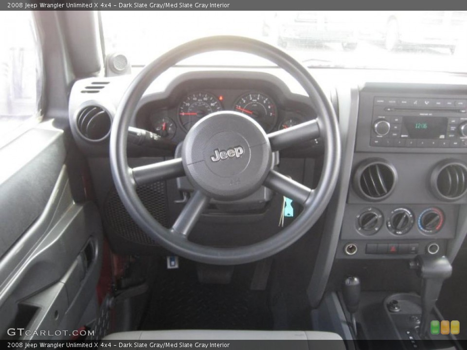 Dark Slate Gray/Med Slate Gray Interior Steering Wheel for the 2008 Jeep Wrangler Unlimited X 4x4 #47414573
