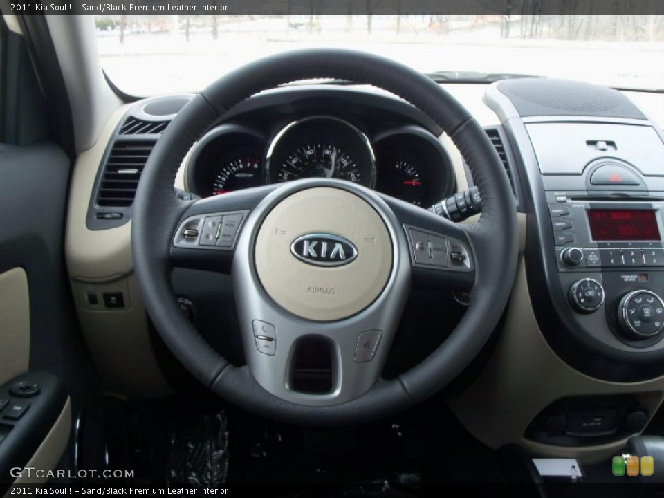 Sand/Black Premium Leather Interior Steering Wheel for the 2011 Kia Soul ! #47419854