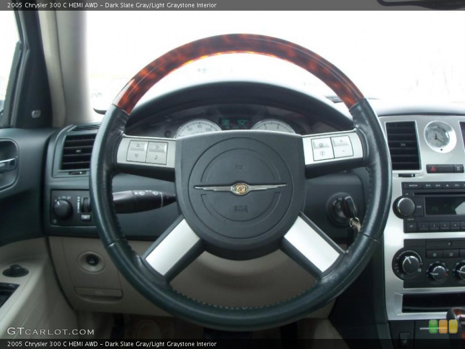 Dark Slate Gray/Light Graystone Interior Steering Wheel for the 2005 Chrysler 300 C HEMI AWD #47420829