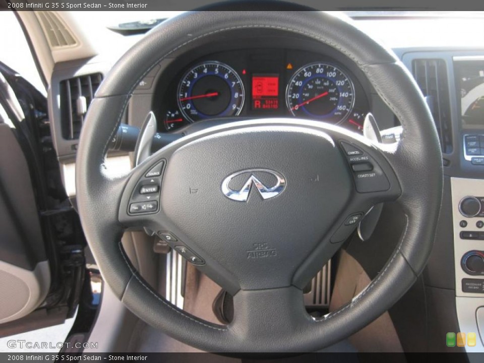 Stone Interior Steering Wheel for the 2008 Infiniti G 35 S Sport Sedan #47422461
