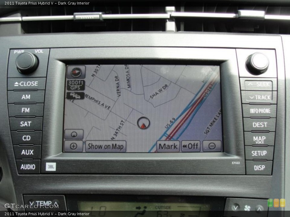 Dark Gray Interior Navigation for the 2011 Toyota Prius Hybrid V #47423619