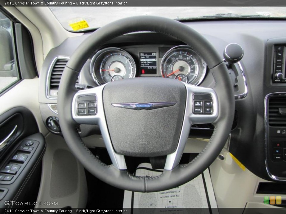 Black/Light Graystone Interior Steering Wheel for the 2011 Chrysler Town & Country Touring #47425032