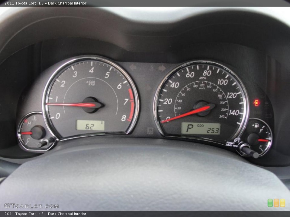 Dark Charcoal Interior Gauges for the 2011 Toyota Corolla S #47425857