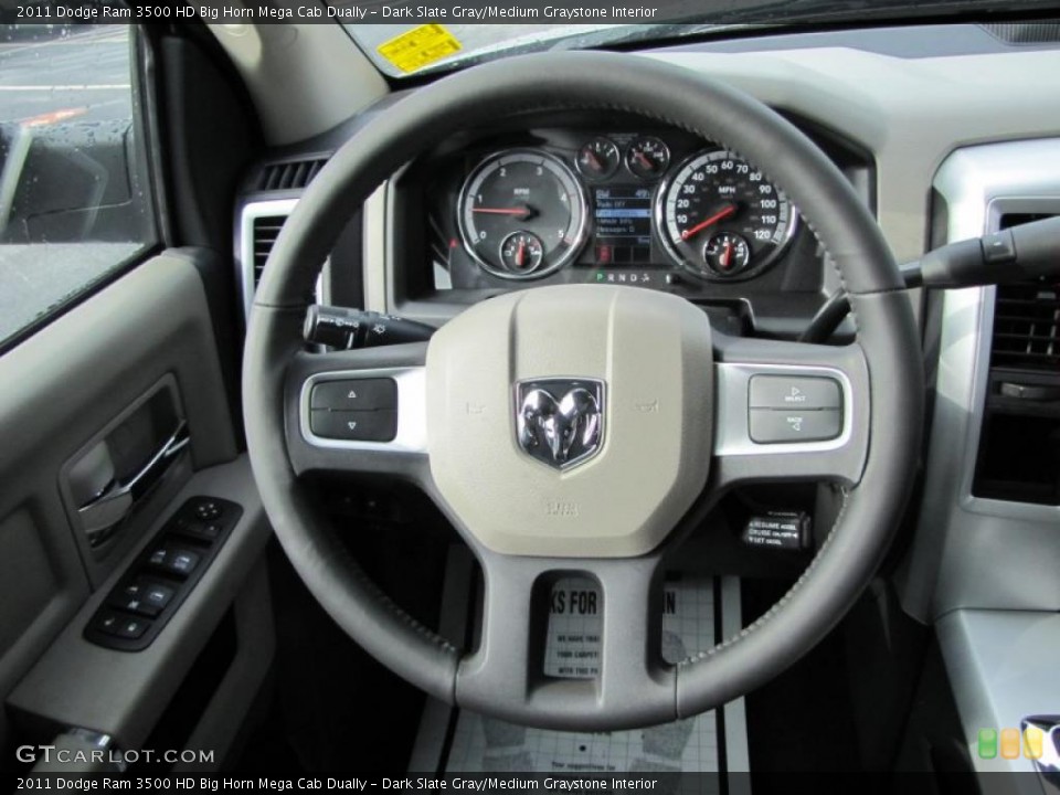 Dark Slate Gray/Medium Graystone Interior Steering Wheel for the 2011 Dodge Ram 3500 HD Big Horn Mega Cab Dually #47430723