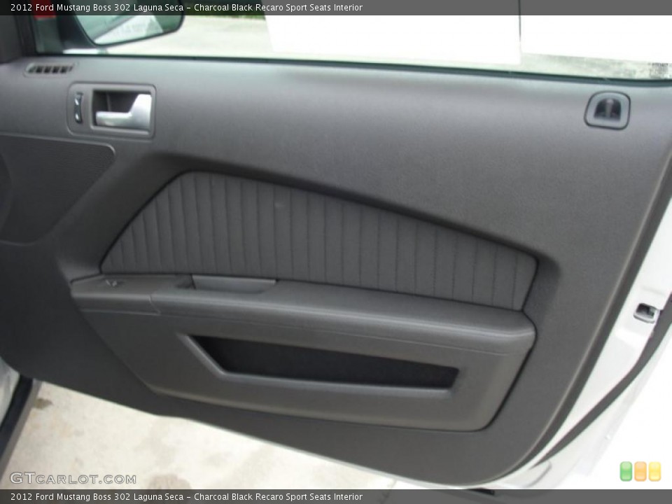 Charcoal Black Recaro Sport Seats Interior Door Panel for the 2012 Ford Mustang Boss 302 Laguna Seca #47433006