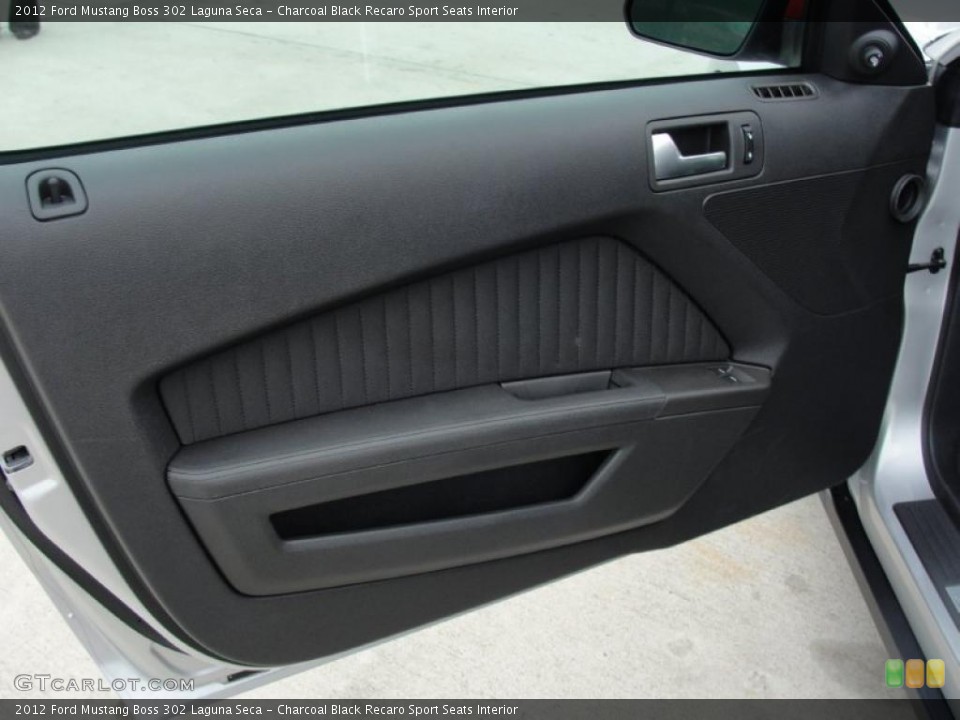 Charcoal Black Recaro Sport Seats Interior Door Panel for the 2012 Ford Mustang Boss 302 Laguna Seca #47433066