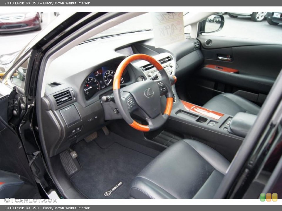 Black/Brown Walnut Interior Photo for the 2010 Lexus RX 350 #47434113