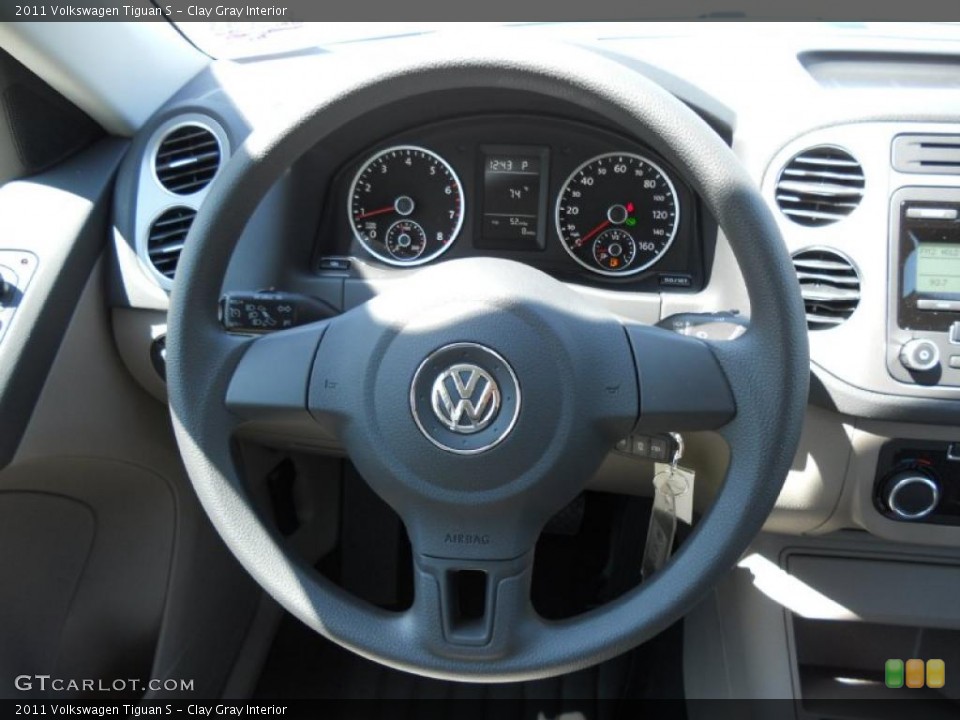 Clay Gray Interior Steering Wheel for the 2011 Volkswagen Tiguan S #47435772