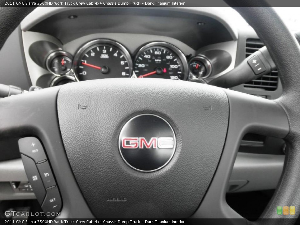 Dark Titanium Interior Steering Wheel for the 2011 GMC Sierra 3500HD Work Truck Crew Cab 4x4 Chassis Dump Truck #47437761