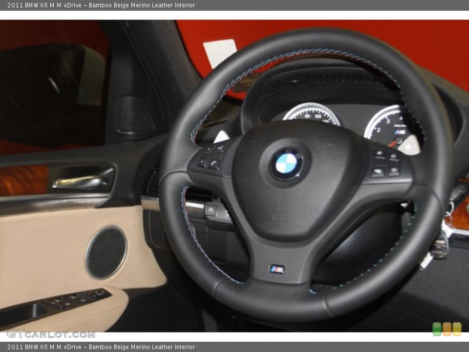 Bamboo Beige Merino Leather Interior Steering Wheel for the 2011 BMW X6 M M xDrive #47438793