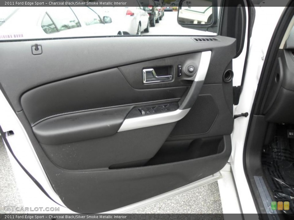 Charcoal Black/Silver Smoke Metallic Interior Door Panel for the 2011 Ford Edge Sport #47439513