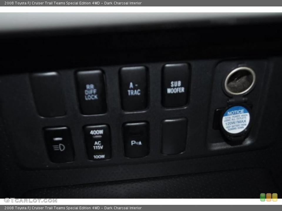 Dark Charcoal Interior Controls for the 2008 Toyota FJ Cruiser Trail Teams Special Edition 4WD #47440626