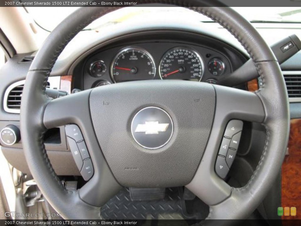 Ebony Black Interior Steering Wheel for the 2007 Chevrolet Silverado 1500 LTZ Extended Cab #47440749