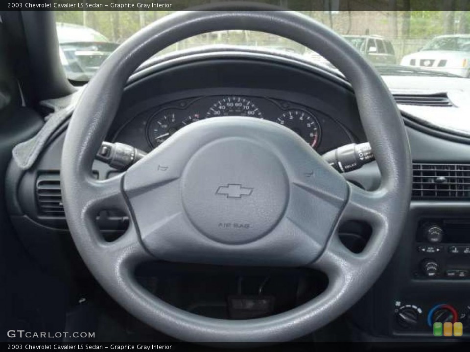 Graphite Gray Interior Steering Wheel for the 2003 Chevrolet Cavalier LS Sedan #47449969