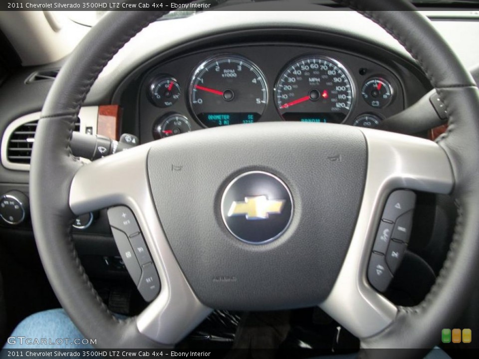 Ebony Interior Steering Wheel for the 2011 Chevrolet Silverado 3500HD LTZ Crew Cab 4x4 #47450998
