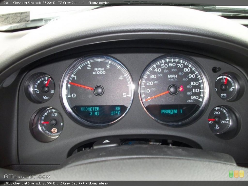 Ebony Interior Gauges for the 2011 Chevrolet Silverado 3500HD LTZ Crew Cab 4x4 #47451043