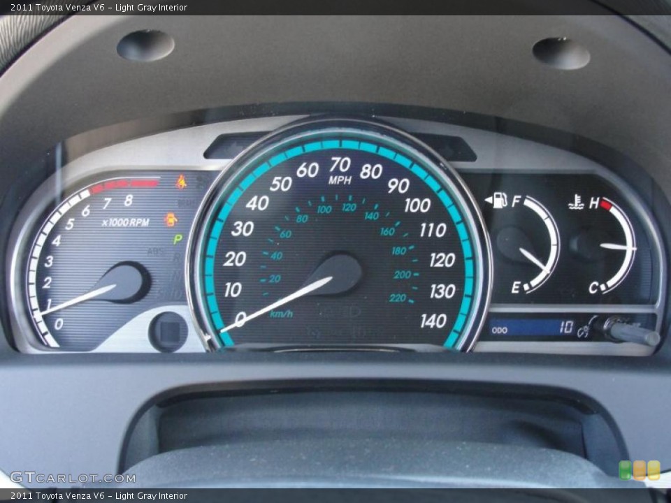 Light Gray Interior Gauges for the 2011 Toyota Venza V6 #47454550