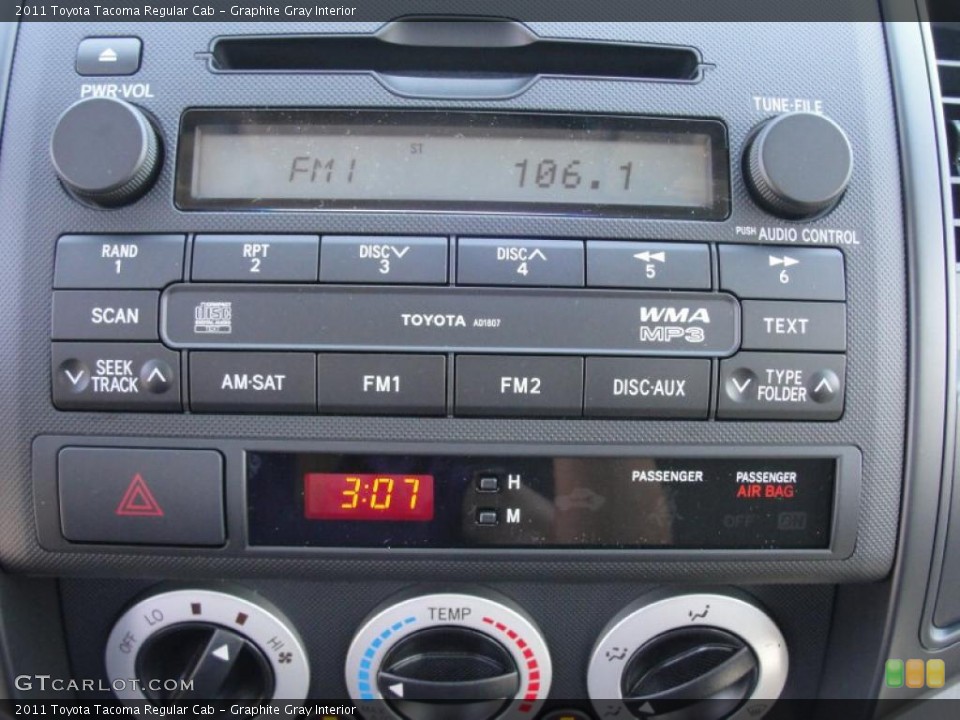 Graphite Gray Interior Controls for the 2011 Toyota Tacoma Regular Cab #47456911