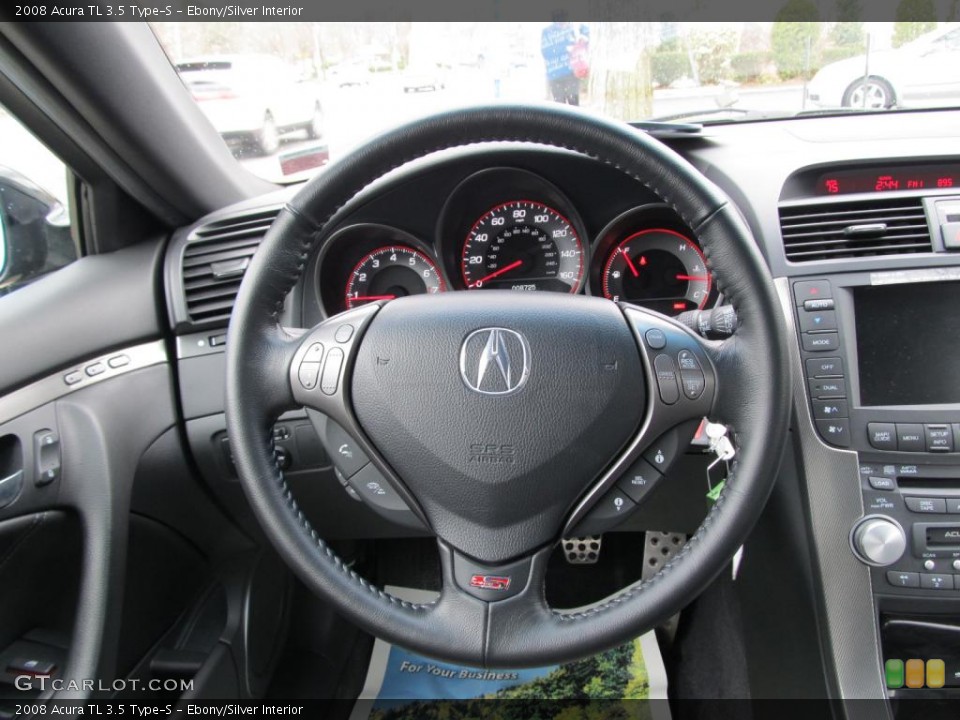 Ebony/Silver Interior Steering Wheel for the 2008 Acura TL 3.5 Type-S #47457019