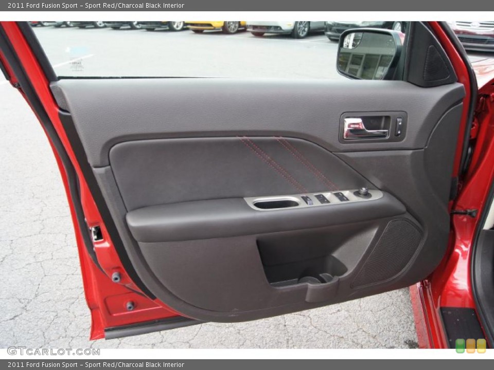 Sport Red/Charcoal Black Interior Door Panel for the 2011 Ford Fusion Sport #47474117