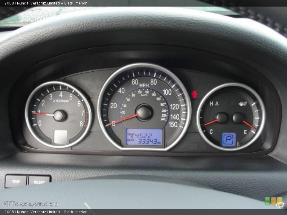 Black Interior Gauges for the 2008 Hyundai Veracruz Limited #47474309
