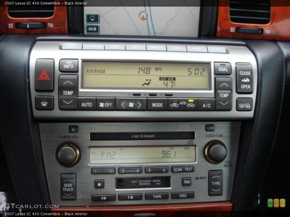 Black Interior Controls for the 2007 Lexus SC 430 Convertible #47481890