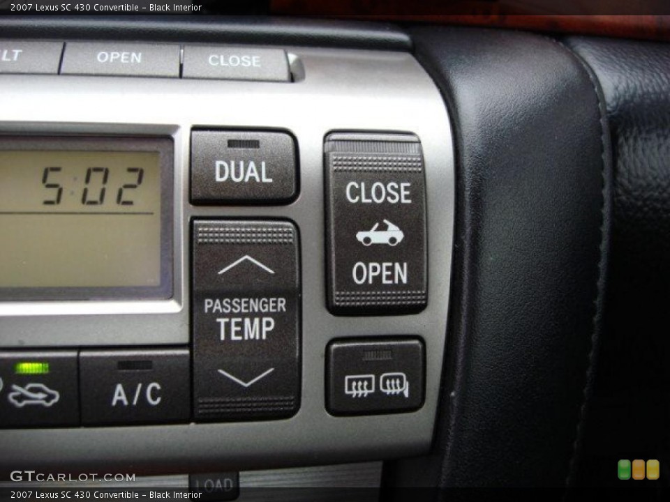 Black Interior Controls for the 2007 Lexus SC 430 Convertible #47481905