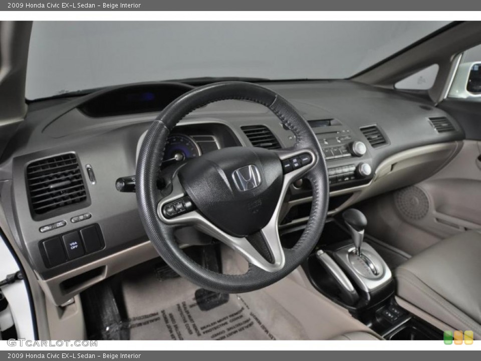 Beige Interior Prime Interior for the 2009 Honda Civic EX-L Sedan #47487344