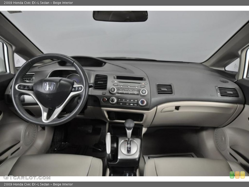 Beige Interior Dashboard for the 2009 Honda Civic EX-L Sedan #47487548