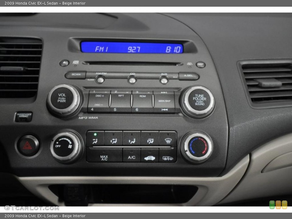 Beige Interior Controls for the 2009 Honda Civic EX-L Sedan #47487560
