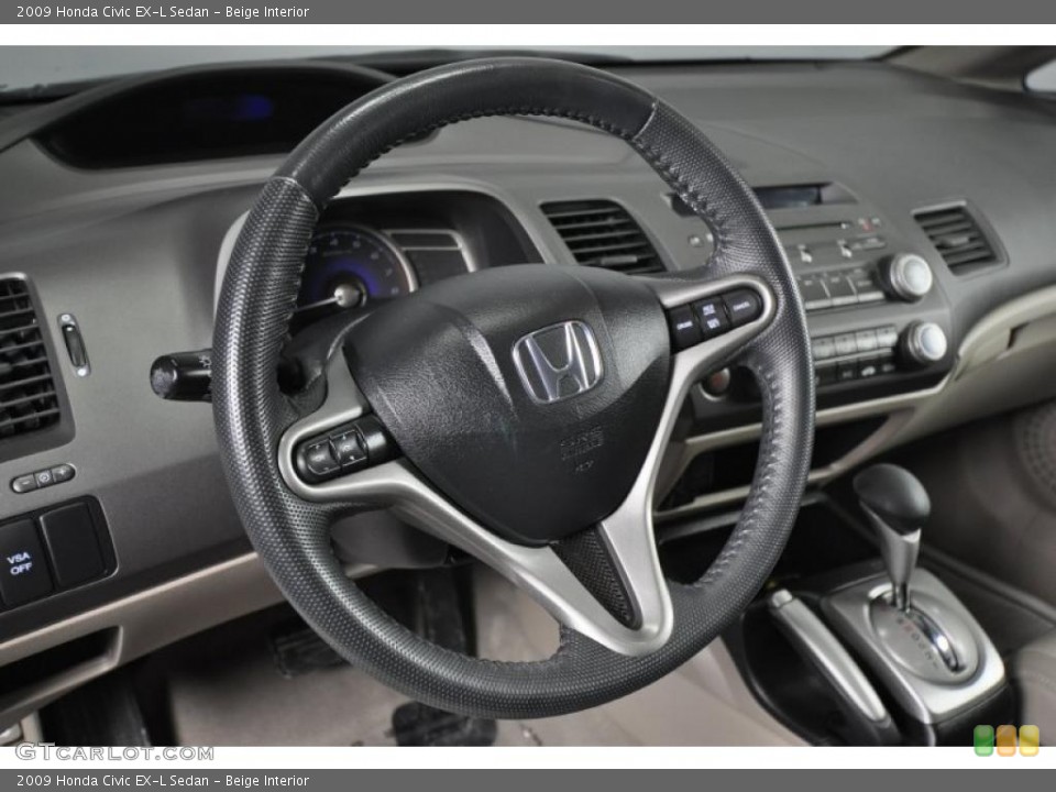 Beige Interior Steering Wheel for the 2009 Honda Civic EX-L Sedan #47487572
